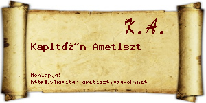 Kapitán Ametiszt névjegykártya